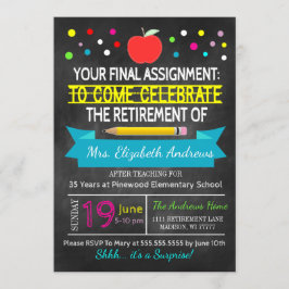 Invitación La escuela de retiro de profesores de Chalkboard e