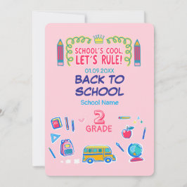Invitación La escuela es genial, vamos a dominar Segundo Grad