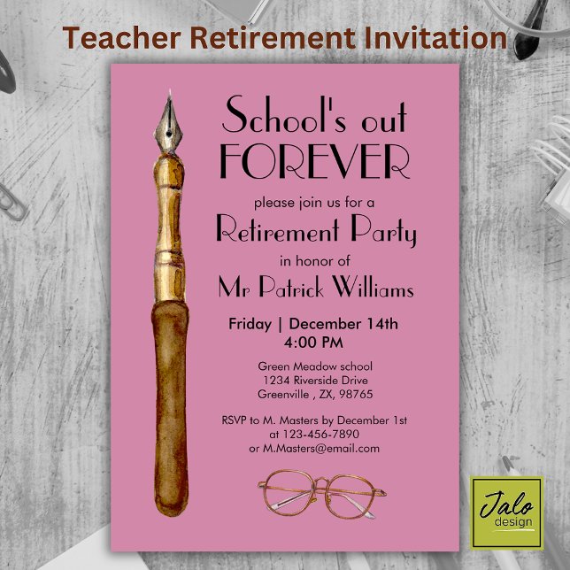 Invitación La escuela se retira para siempre como profesor vi (Subido por el creador)