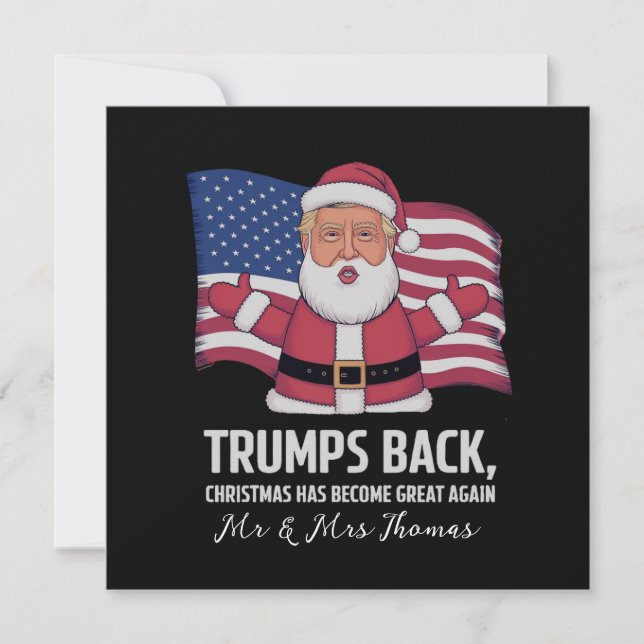 Invitación La espalda de Trump: Navidades se han vuelto grand (Anverso)