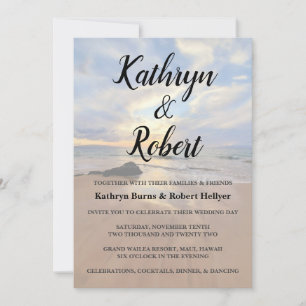 Invitación La espléndida boda de la playa de Maui