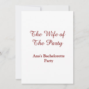Invitación La esposa del nombre de la fiesta de soltera de la