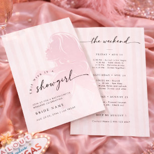 Invitación La esposa es una despedida de soltera de showgirl
