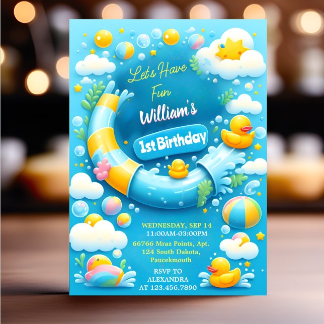 Invitación La espuma del pato veraniego de las burbujas de ch (Subido por el creador)