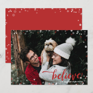 Invitación La espuma roja y blanca cree en los Navidades mági