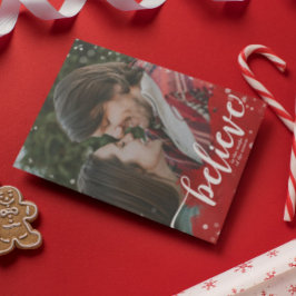 Invitación La espuma roja y blanca cree en los Navidades mági