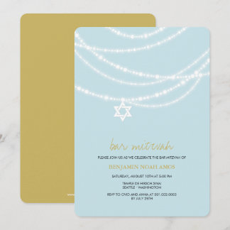 Invitación La estrella azul de las chispas de Mitzvah de la