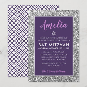 Invitación La estrella de BAT MITZVAH genial entre la invitac