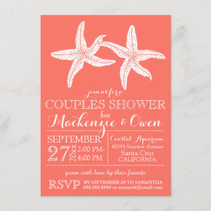 Invitación La estrella de mar de la playa junta casar la