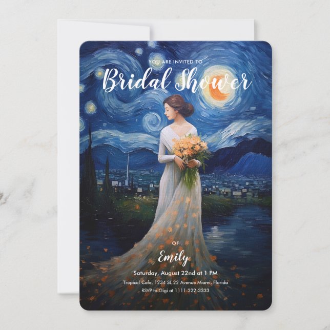 Invitación La estrellada ducha de novias | BODA (Anverso)