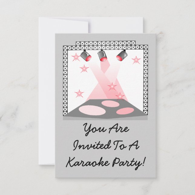 Invitación La etapa enciende el teatro del gris del rosa del (Anverso)