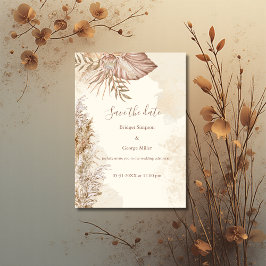 Invitación La eterna boda neutral de Boho salva la fecha