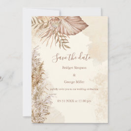 Invitación La eterna boda neutral de Boho salva la fecha