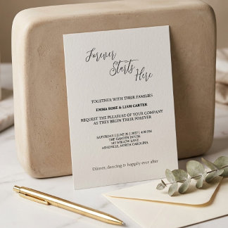 Invitación La eternidad comienza aquí Simple Script Boda