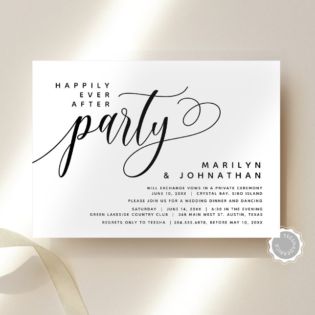 Invitación La Evolución Moderna De Los Bodas Es Afortunada De (Modern Wedding Elopement Happily Ever After Party Invitation Card, Digital Download or Printed Copy)