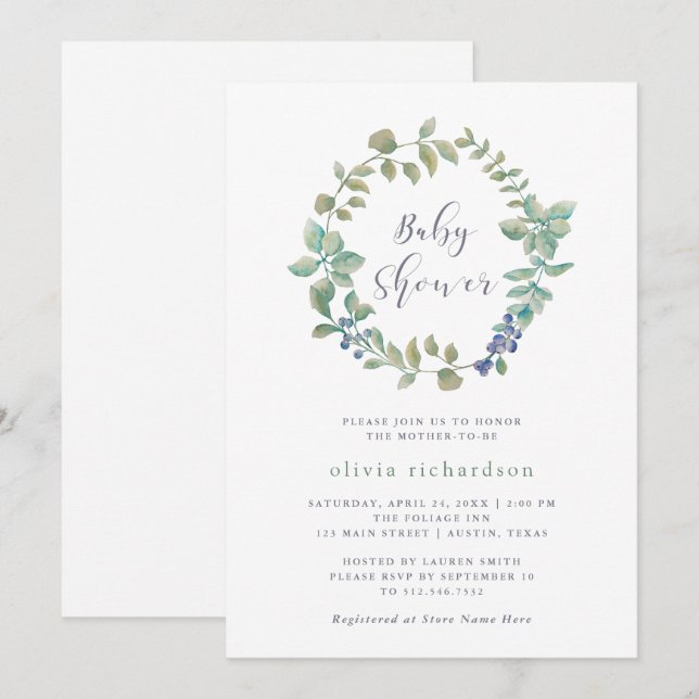 Invitación La exquisita vegetación | Baby Shower (Anverso / Reverso)