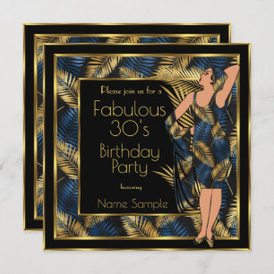 Invitación La fabulosa fiesta de cumpleaños de los 30 de Gold