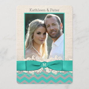 Invitación La FALSA arpillera, boda de la FOTO del cordón