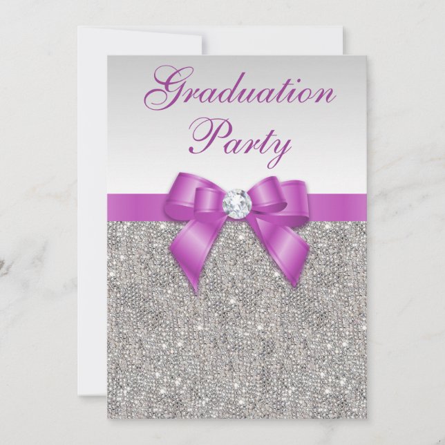 Invitación La falsa plata Jewels la fiesta de graduación (Anverso)