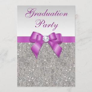 Invitación La falsa plata Jewels la fiesta de graduación