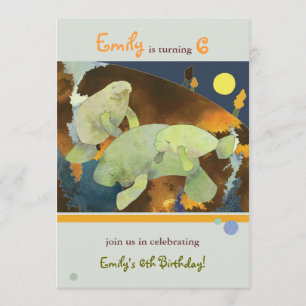 Invitación La familia del Manatee embroma a la fiesta de