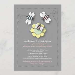 Invitación La familia feliz de la abeja junta Baby Shower