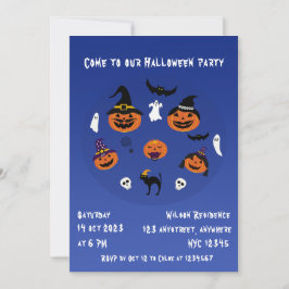 Invitación La familia Jack O Lantern alardeó Halloween