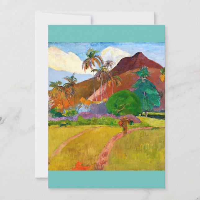 Invitación La famosa pintura del paisaje tahitiano de Paul Ga (Anverso)