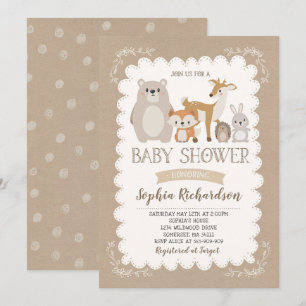 Invitación La fantasía de Woodland Baby Shower invita a la fa