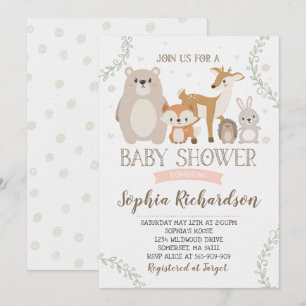 Invitación La fantasía de Woodland Baby Shower invita a la fa