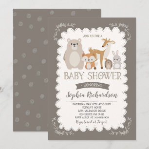 Invitación La fantasía de Woodland Baby Shower invita a la fa
