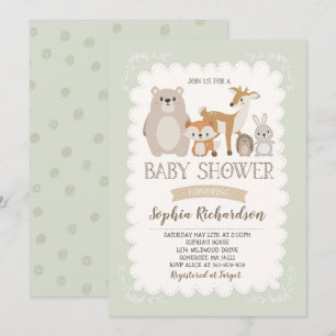 Invitación La fantasía de Woodland Baby Shower invita a la fa