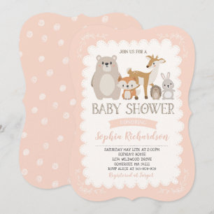 Invitación La fantasía de Woodland Baby Shower invita a la fa