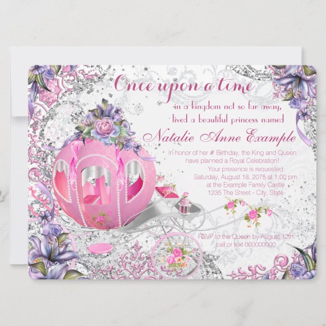 Invitación La fantasía una vez por el cumpleaños de la venta  (Anverso)