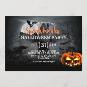 Invitación La fantasmagórica fiesta de Halloween en casa