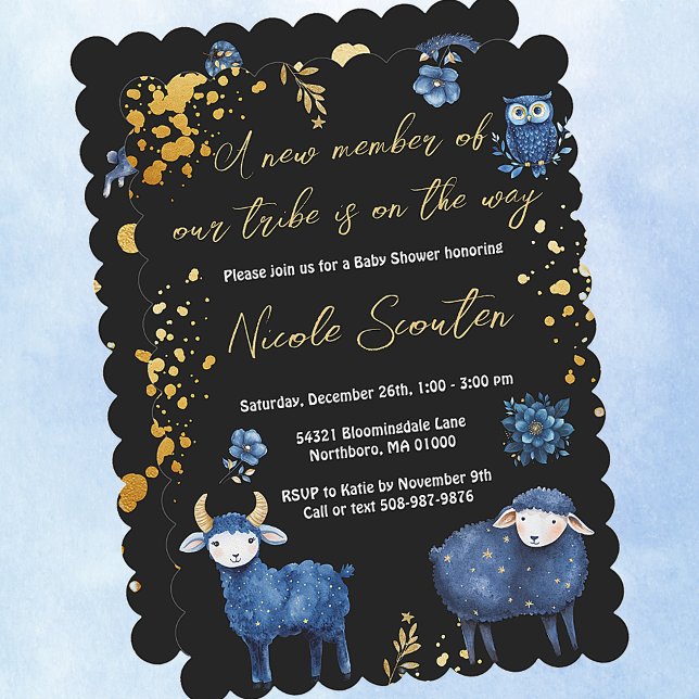 Invitación La fantástica noche de Woodland: Un bebé está en c (Adorable dreamy celestial woodland animals baby shower personalized baby shower invitations)