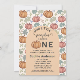 Invitación La fascinante Calabaza Pastel Primera Fiesta de Cu