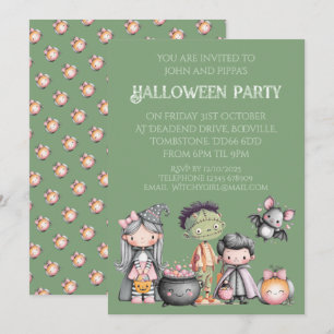 Invitación La fascinante fiesta de Halloween de los niños