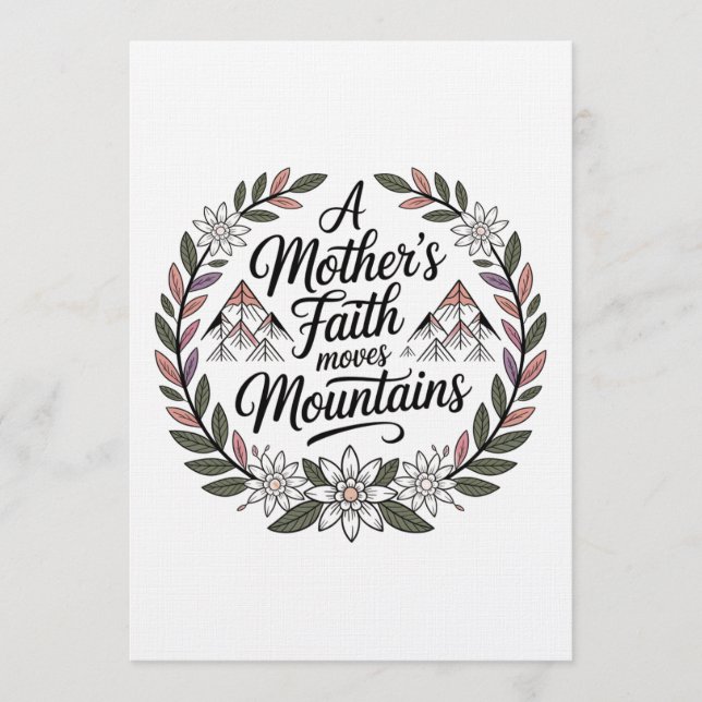 Invitación La fe de una madre mueve montañas (Anverso)