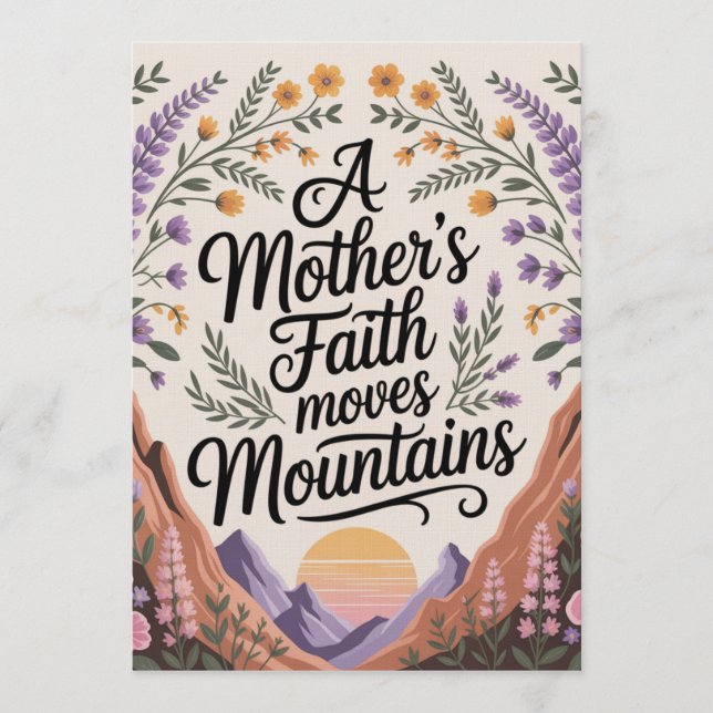 Invitación La fe de una madre mueve montañas (Anverso)