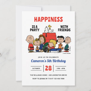 Invitación La felicidad de Peanuts es una fiesta de cumpleaño