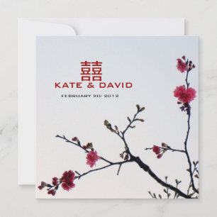 Invitación La felicidad doble de primavera/sakura oriental