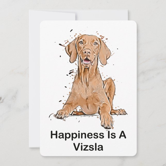 Invitación La Felicidad Es Un Vizsla (Anverso)