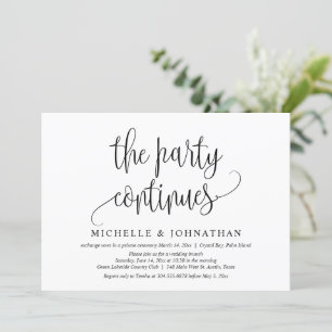 Invitación La fiesta continúa, celebración de boda íntima