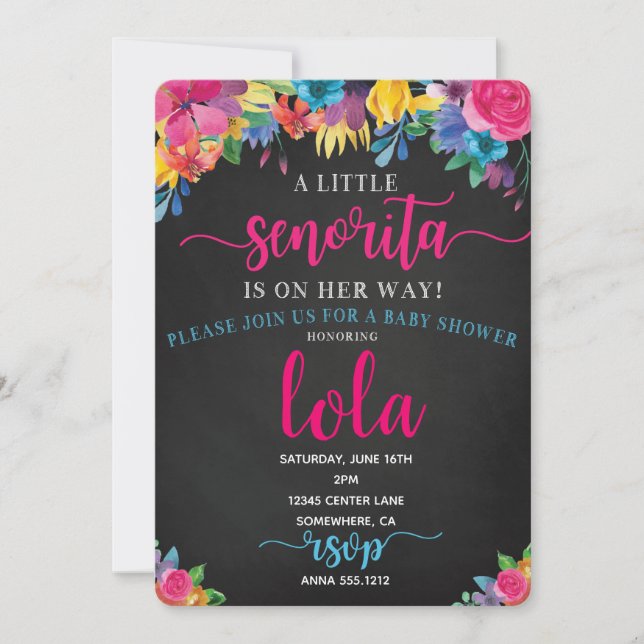 INVITACIÓN LA FIESTA DE BABY SHOWER INVITA (Anverso)