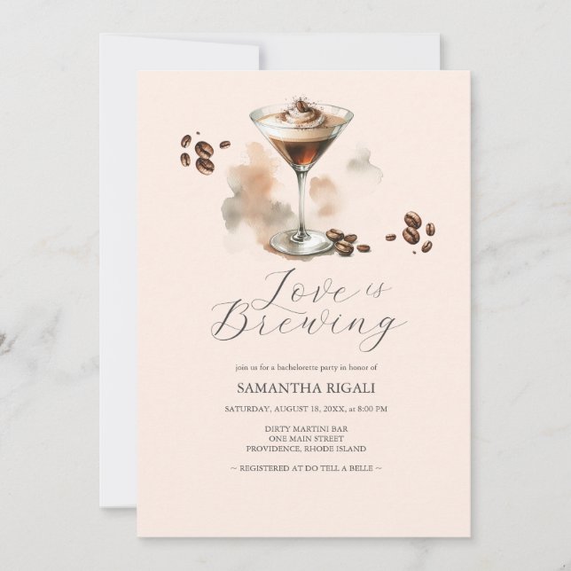 Invitación La fiesta de Bachelorette de Espresso Martini invi (Anverso)
