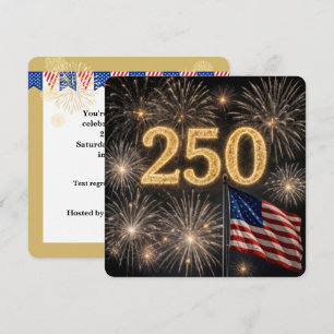 Invitación La fiesta de barbacoa del 250 cumpleaños de Améric