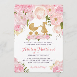Invitación la fiesta de bienvenida al bebé de la hermana