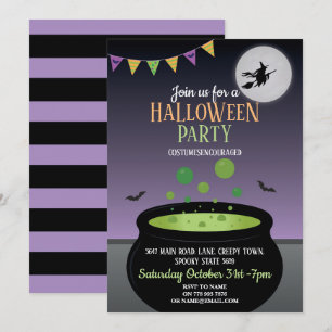 Invitación La fiesta de Brujas de Halloween invita al malvado