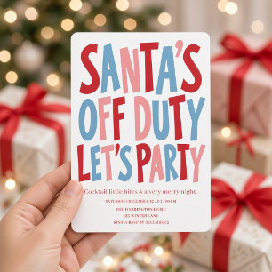 Invitación La fiesta de cócteles navideños coloridos de Santa